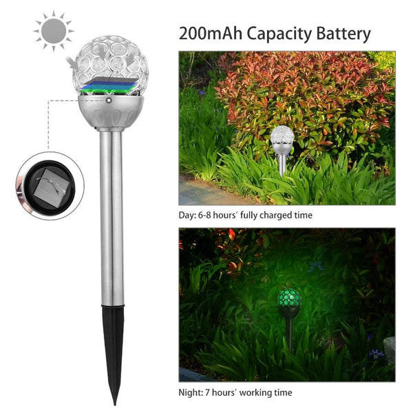 3 Pcs Outdoor Solar Light Balls RGB Light Garden Decor Lamp Landscape Christmas