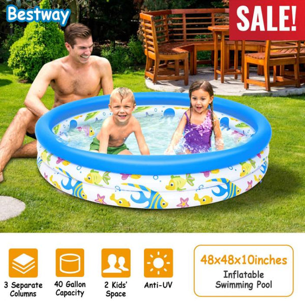 4 FT Diameter Small Inflatable Round Swimming Pool Blow Up For Kids Swim Ball Pool Center For Backyard Beach