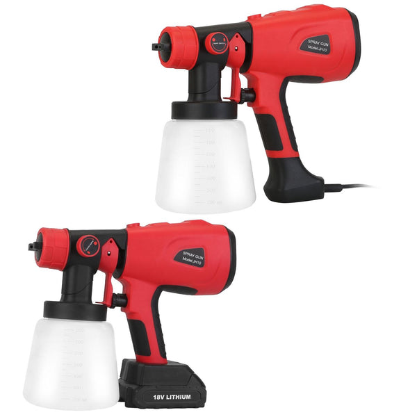 Portable Battery Powered Electric Paint Sprayer Spray Painting Gun Adjustable w/ Nozzles