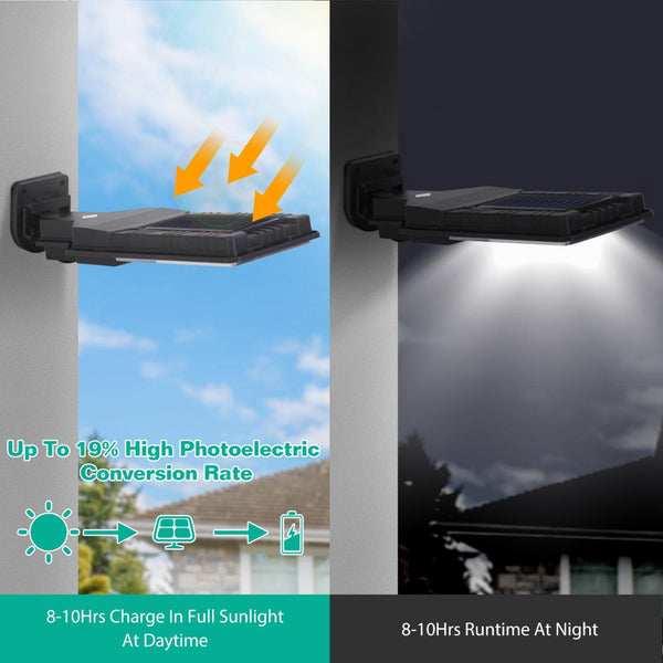 Solar Wall Light Outdoor 264Pcs LED Beads Motion Sensor Wireless Lamps Waterproof Lighting