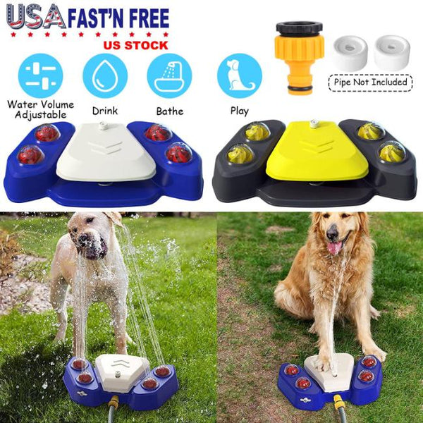Step-on Activated Dog Water Fountain Automatic Pet Water Dispenser Sprinkler Drinking Shower