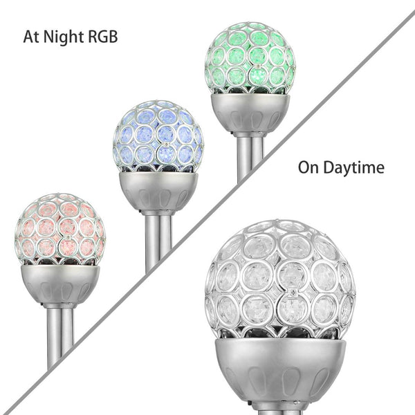 3 Pcs Outdoor Solar Light Balls RGB Light Garden Decor Lamp Landscape Christmas