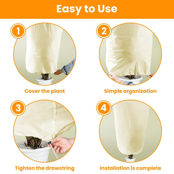 3Pcs Winter Plant Cover Bags Plant Freeze Protector Reusable Frost Blanket 32.67x43.3in