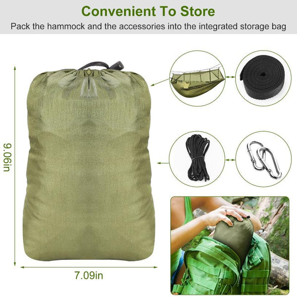 2 Person Hammock w/ Mosquito Net Outdoor Hiking Camping Portable Swing Hanging Bed 600lb Load