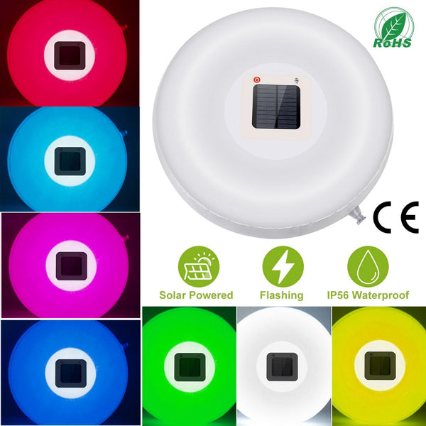 Solar Powered Floating Pool Lamp Light Swimming Pool w/ 7 Colors for Ponds Fountains