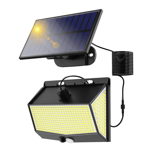 Solar Powered Wall Lights Motion Sensor Outdoor Lamps Separate Solar Panel 468 LED