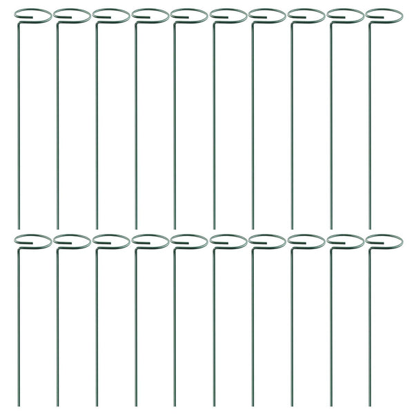 10Pcs 10in Plant Support Stakes Garden Flower Single Stem Support Stake Iron Plant Cage Support Ring For Tomatoes Orchid Lily Peony Rose Flower Amaryl
