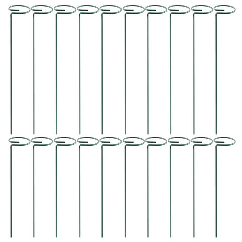 10Pcs 10in Plant Support Stakes Garden Flower Single Stem Support Stake Iron Plant Cage Support Ring For Tomatoes Orchid Lily Peony Rose Flower Amaryl