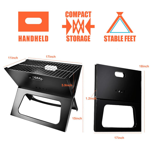 Portable BBQ Barbecue Grill Foldable Charcoal Grill Camping Garden Outdoor Travel