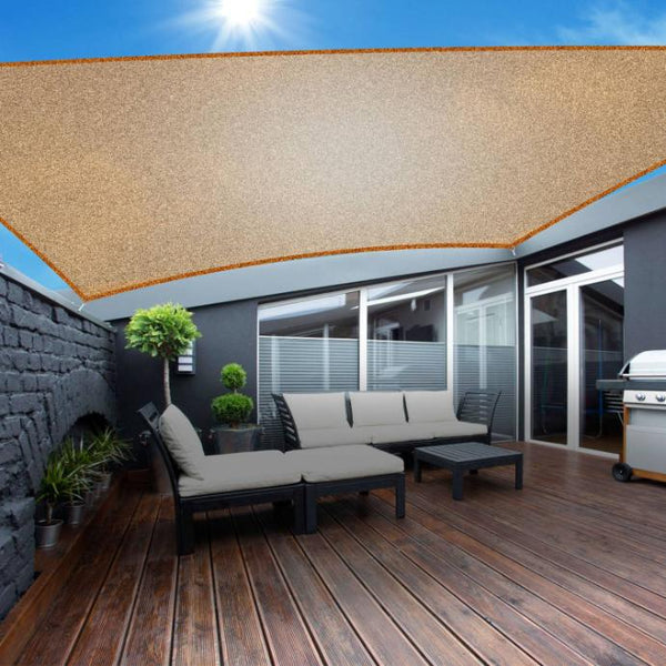 Rectangle Shade Sails Top Canopy 98% UV Block Awning Shelter Patio Cover 185GSM HDPE with Snap Hooks Ropes for Outdoor Garden Backyard