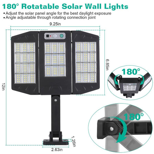 Solar Wall Light Outdoor 264Pcs LED Beads Motion Sensor Wireless Lamps Waterproof Lighting
