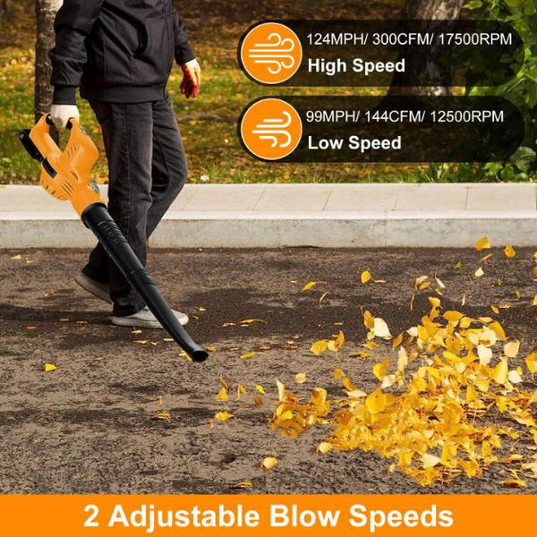 Cordless Leaf Blower Handheld Electric Battery Powered Air Blower Max 124MPH