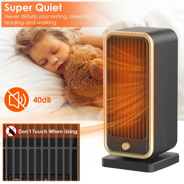 500W Portable Electric Heater Personal Ceramic Heating Space For 322 Sq FT Home Use