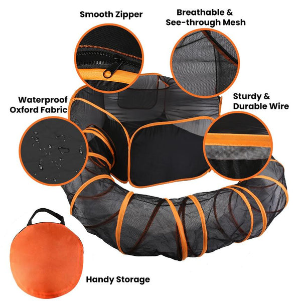 Pet Play Tent with Tunnel Pet Enclosure Playground Indoor Outdoor Dog Cat Rabbit