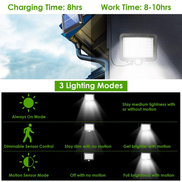 Outdoor Solar Security Flood Light Wall Solar Lamp Motion Sensor LED Garden Garage Light