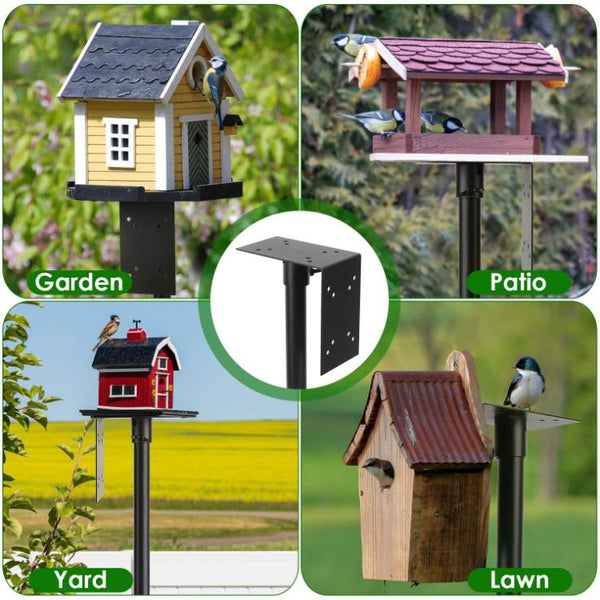 Bird House Pole Kit Stand Stake Adjustable Height Bird Feeder Lawn Mount Perch