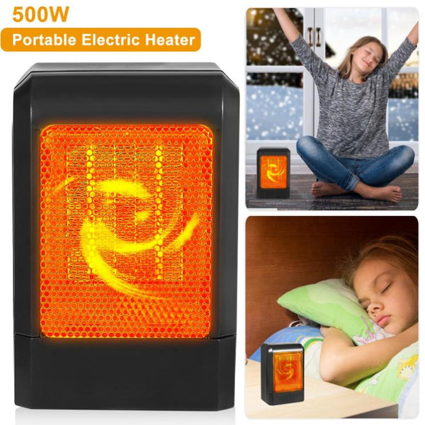 500W Portable Electric Heater PTC Ceramic Heating Fan Space For Personal Use