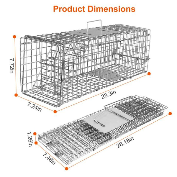 Humane Trap Cage Catch Release Live Small Animal Rodent Cage Collapsible Metal Wire