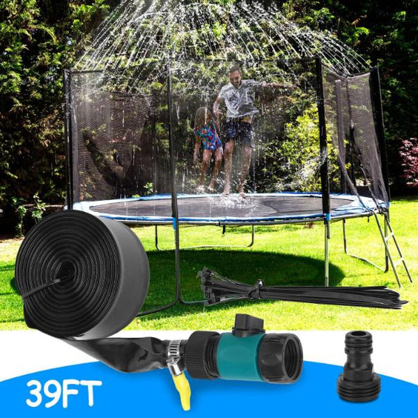 Kids Trampoline Sprinkler Outdoor Water Park Sprinkler for Kids Outdoor Water Game Toys for Backyard Boys Girls Summer Fun (39ft)