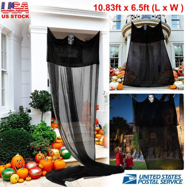 Scary Hanging Ghost Prop Halloween Skeleton Flying Ghost Animated Decoration
