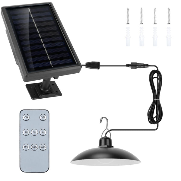 Solar Shed Light Pendant Lamp Dimmable Auto Off Sensor Hanging Lamp Patio Balcony