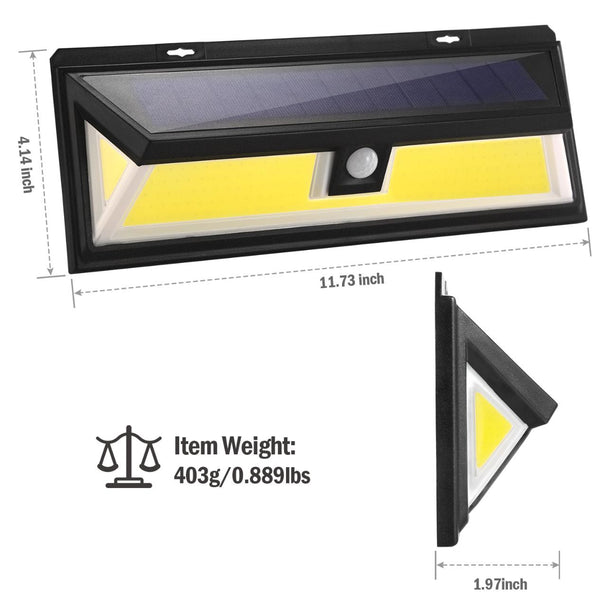 Solar Lights 180 LED Wall Light Outdoor Motion Sensor Lamp 270° Wide Angle
