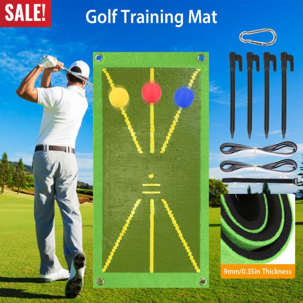Golf Training Mat for Swing Path Feedback Practice Pad Portable Rolling Golf Training Aid