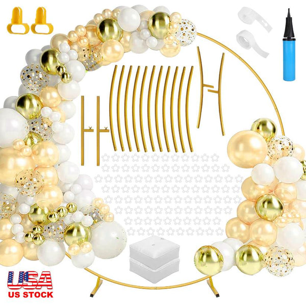 7.3FT Metal Round Arch Reusable Circle Backdrop Stand Wedding Party Arch Frame