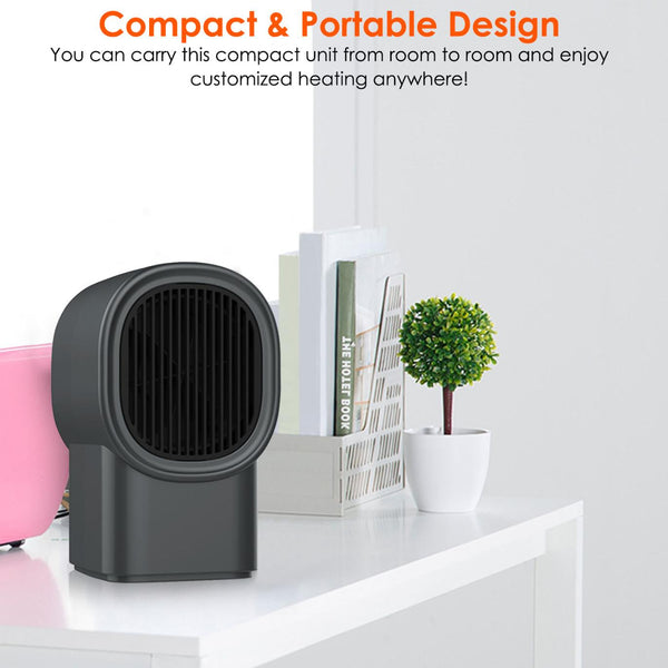 500W Portable Electric Space Heater Mini Fan Heater Personal Small Space Heater