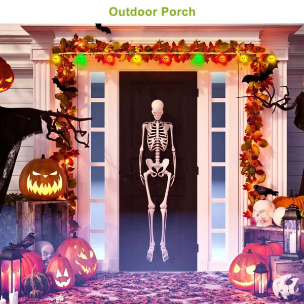 3Pcs String Lights Halloween Light Decorations 24ft Halloween Colorful 3D Skeleton Ghost