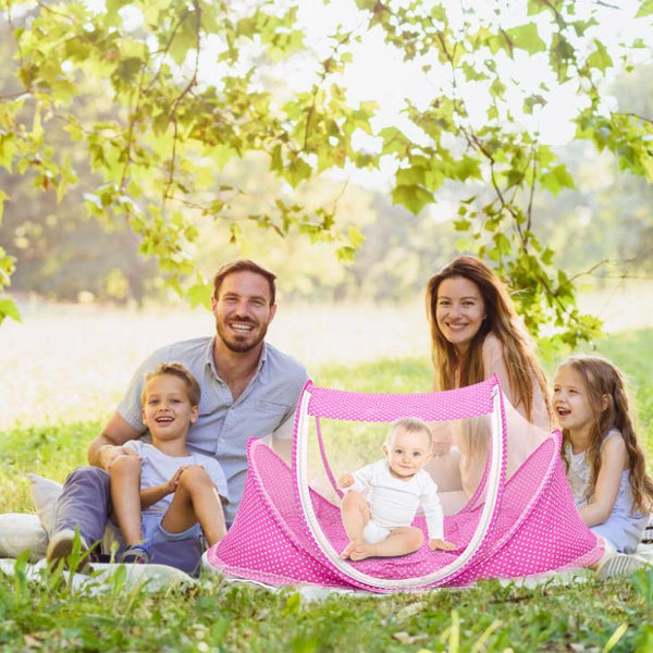 Foldable Baby Travel Bed Portable Infant Mosquito Net Tent Crib Cradle for 0-3 Kids