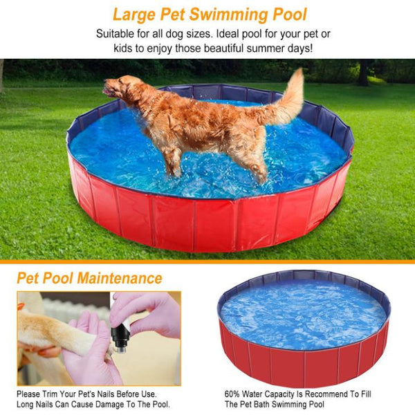 5FT Pet Swimming Pool PVC Kiddie Baby Dog Swim Pool Bathing Tub Playmat Kids Pools