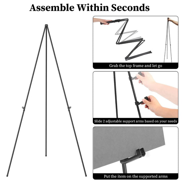 2 Pack Easel Stand A Frame Tripod for Display Iron Alloy Wedding Poster Art Drawing Meeting