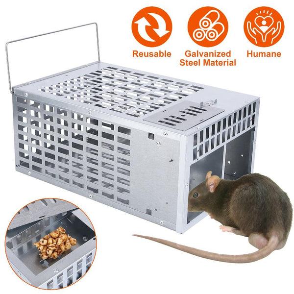 Humane Live Mouse Trap Reusable Metal Rat Rodent Cage Catch Release Pet Child Safe No Kill