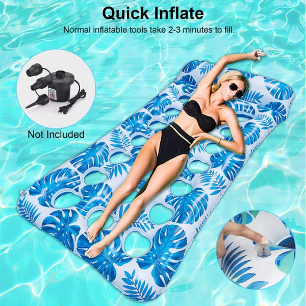 3 Pack Inflatable Pool Float Raft Water Lounge 330lbs Load-Bearing Mattress with Headrest for Adult Swimming Pool Toy Party Beach