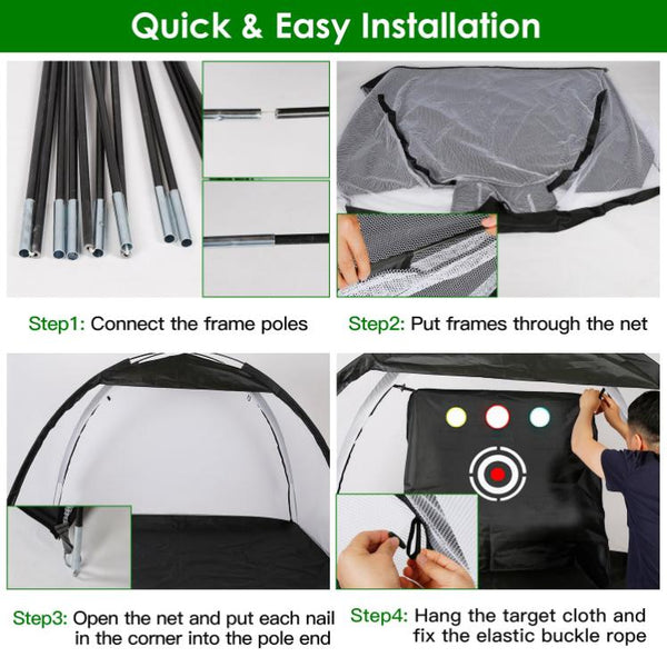 10x7FT Golf Practice Net Golf Training Aids Driving Hitting Nets Turf Golf Mat Target Cloth