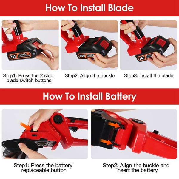 24V Cordless Handheld Grass Shear Hedge Trimmer with 90° Cutting Angle 2Pcs Replaceable Blades Electric Shrub Trimmer Hedge Cutter with Detachable Bat