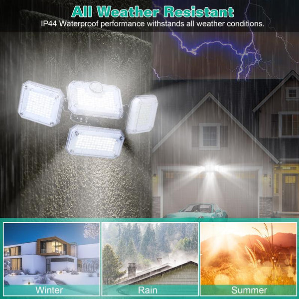 2 Pack Solar Powered Wall Lights IP44 Waterproof Motion Sensor Lamps Separate Solar Panel