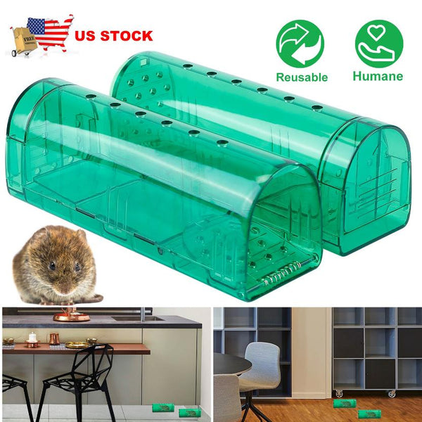 2Pc Reusable Humane Mouse Trap Live Catch Release Cage Animal Pest Rodent Capture