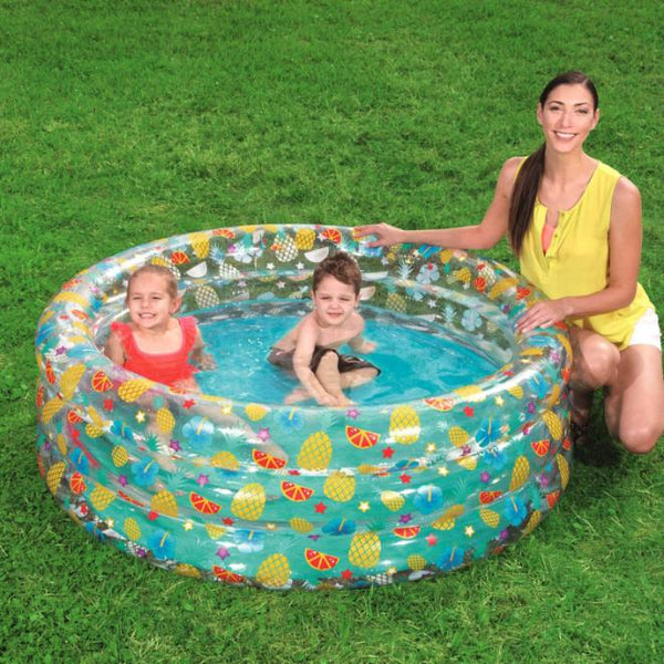 5FT Inflatable Swimming Pool Blow Up For 3 Kids Foldable Swim Ball Pool Backyard Beach