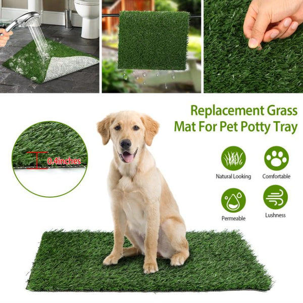 Grass Mat For Pet Potty Tray Dog Pee Grass Turf Pad Fast Drainage Easy Cleaning
