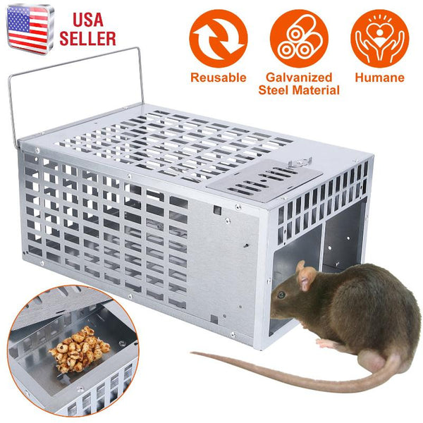 Humane Live Mouse Trap Reusable Metal Rat Rodent Cage Catch Release Pet Child Safe No Kill