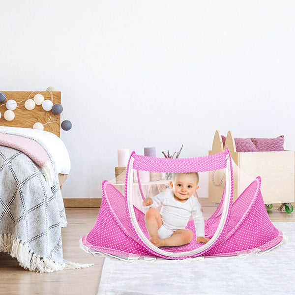 Foldable Baby Travel Bed Portable Infant Mosquito Net Tent Crib Cradle for 0-3 Kids