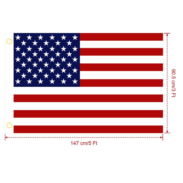 4 Pcs 3 x 5 Ft American US Flags Vivid Color UV Fade Resistant Canvas