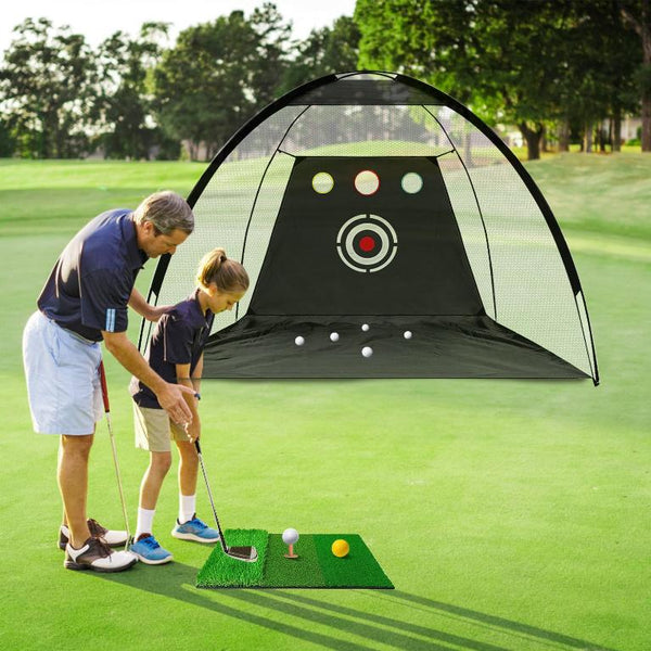 10x7FT Golf Practice Net Golf Training Aids Driving Hitting Nets Turf Golf Mat Target Cloth