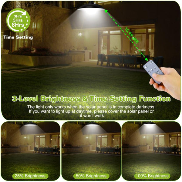 Solar Shed Light Pendant Lamp Dimmable Auto Off Sensor Hanging Lamp Patio Balcony