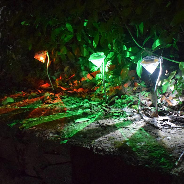 4Pcs Solar Garden Light Outdoor LED Lights 7-Color Changing Waterproof Pathway Stakes