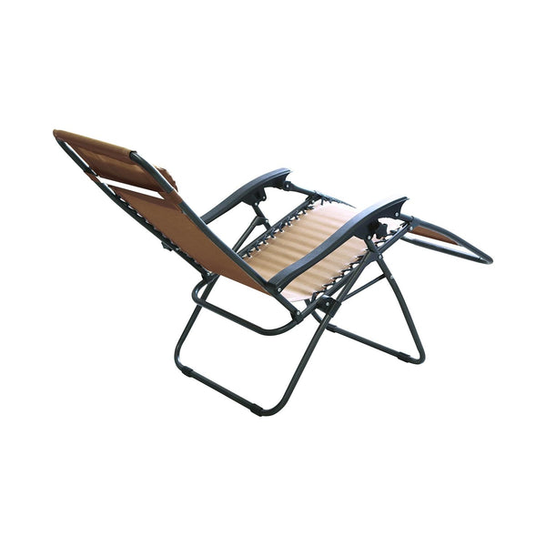 Zero Gravity Lounge Chair 330lbs Load Foldable Recliner Chair w/ Stress Relief Pillow Patio Poolside Beach Lying Chair