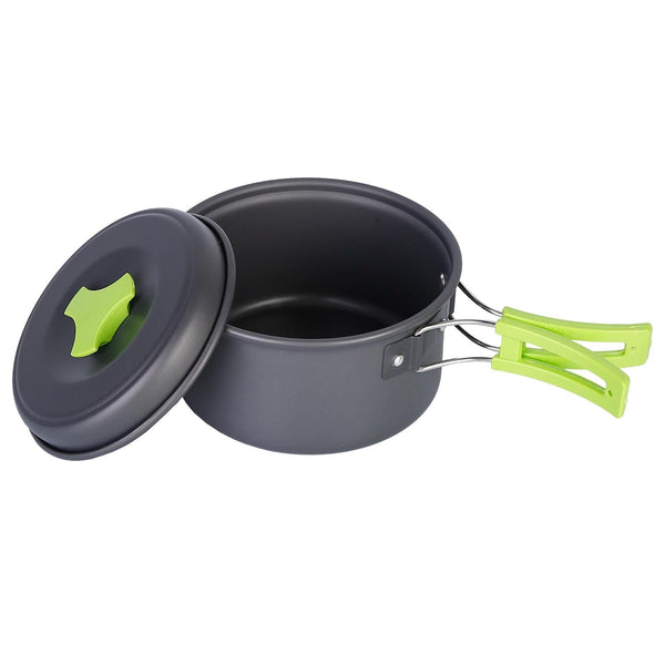 9Pcs Camping Cooking Ware Set Camping Stove Cookware Kit Aluminum Pot Pans Set for Hiking Picnic Outdoor