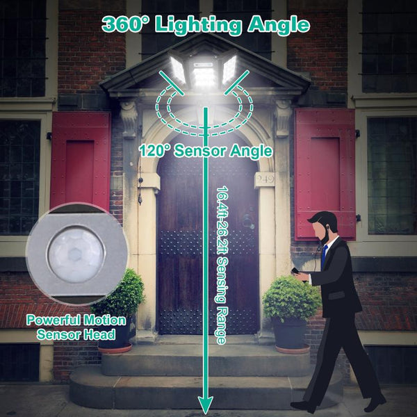 Solar Wall Light Outdoor 264Pcs LED Beads Motion Sensor Wireless Lamps Waterproof Lighting